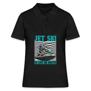 Jet Ski Skelett - Frauen Polo Shirt - Schwarz - Vorne - Ailine (174cm)