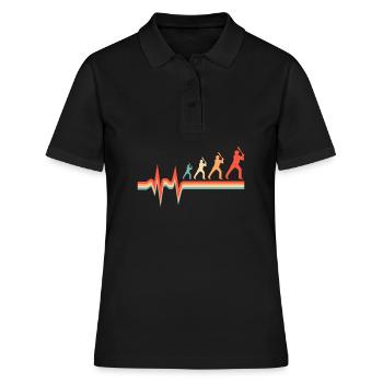 Battement de cœur d’électrocardiogramme de softball - Polo Femme - noir - Devant - Ailine (174cm)