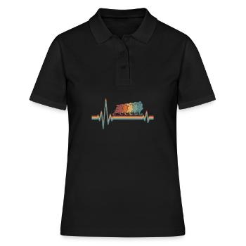 Schneemobil Motorschlitten Ekg Heartbeat - Frauen Polo Shirt - Schwarz - Vorne - Ailine (174cm)