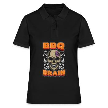 Bbq Grillen Schädel Bbq Brain - Frauen Polo Shirt - Schwarz - Vorne - Ailine (174cm)