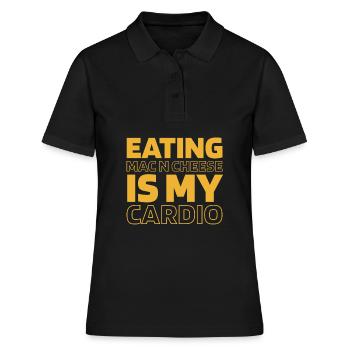 Mac N Cheese Mac And Cheese Funny Cardio Quote - Frauen Polo Shirt - Schwarz - Vorne - Ailine (174cm)