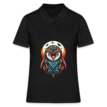 Pinguin Moon Phases - Frauen Polo Shirt - Schwarz - Vorne - Ailine (174cm)