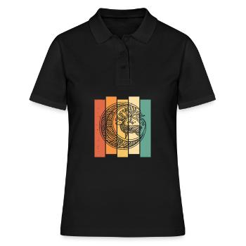 Hirsch Stammes Moon Phases - Frauen Polo Shirt - Schwarz - Vorne - Ailine (174cm)