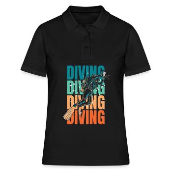 Tauchen Taucher - Frauen Polo Shirt - Schwarz - Vorne - Ailine (174cm)