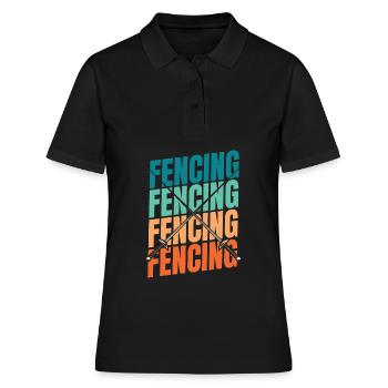 Fechten Fechter - Frauen Polo Shirt - Schwarz - Vorne - Ailine (174cm)
