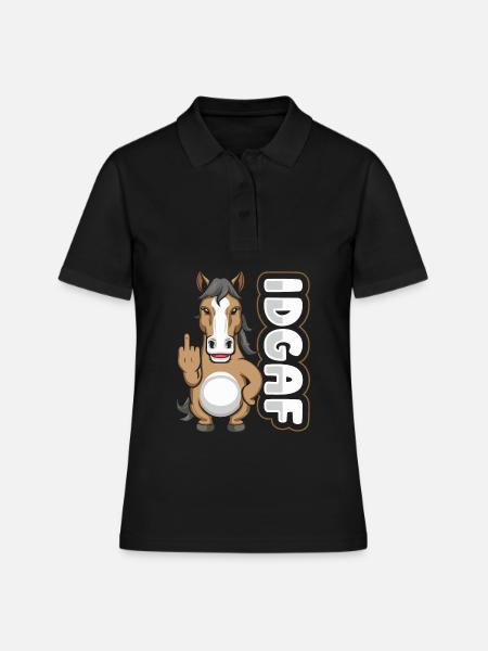 Pferd Reitsport Idgaf - Frauen Polo Shirt - Schwarz