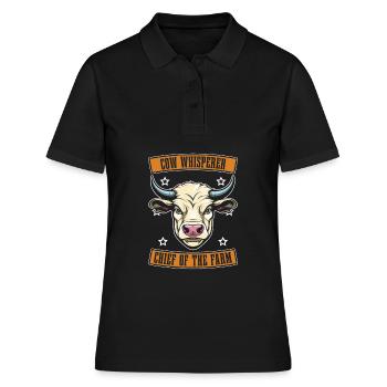 Éleveur de vaches, éleveur laitier, chef d’exploitation - Polo Femme - noir - Devant - Ailine (174cm)