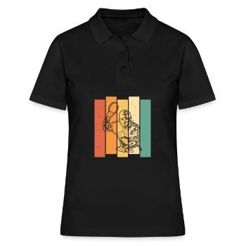 Tischtennis Pingpong Tischtennis Ninja - Frauen Polo Shirt - Schwarz - Vorne - Ailine (174cm)