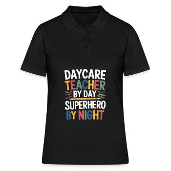 Institutrice de maternelle, assistante maternelle, assistante maternelle - Polo Femme - noir - Devant - Ailine (174cm)