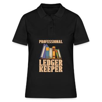 Buchhalter - Frauen Polo Shirt - Schwarz - Vorne - Ailine (174cm)