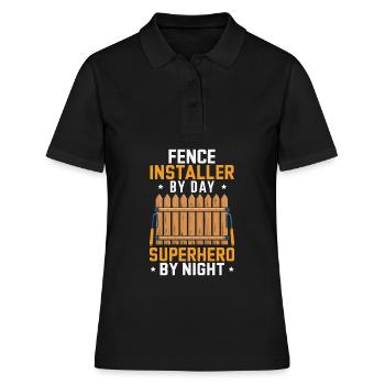 Installateur de clôture - Polo Femme - noir - Devant - Ailine (174cm)