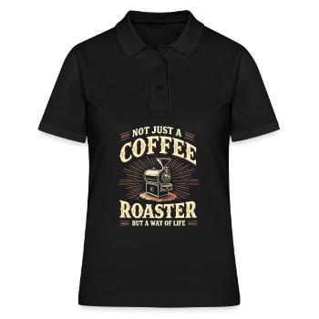 Kaffeeröster - Frauen Polo Shirt - Schwarz - Vorne - Ailine (174cm)