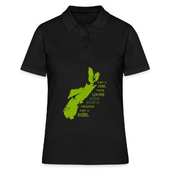 GOWILD - Just a girl who loves Nova Scotia - Women's Polo Shirt - black - Front - Ailine (174cm)
