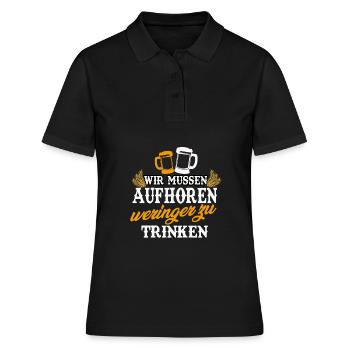 Bier Trinkspruch Alkohol deutsches Bier Geschenk - Frauen Polo Shirt - Schwarz - Vorne - Ailine (174cm)