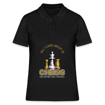 Cadeau tactique de stratégie d'échiquier d'échecs - Polo Femme - noir - Devant - Ailine (174cm)