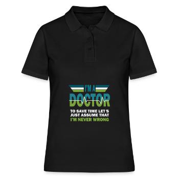 Médecin médecin chirurgien chirurgien cadeau - Polo Femme - noir - Devant - Ailine (174cm)
