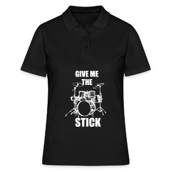 Instrument de batterie musicien cadeau cool - Polo Femme - noir - Devant - Ailine (174cm)