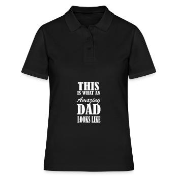 Fête des pères Papa Papa Papa Papa Papa Papa - Polo Femme - noir - Devant - Ailine (174cm)