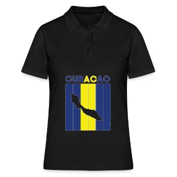 Frontière nationale et drapeau de Curaçao - Polo Femme - noir - Devant - Ailine (174cm)