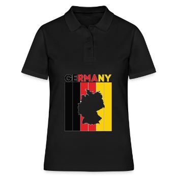 Drapeau et frontière nationale de l'Allemagne - Polo Femme - noir - Devant - Ailine (174cm)