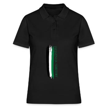 Territoire palestinien esquissé les couleurs nationales - Polo Femme - noir - Devant - Ailine (174cm)