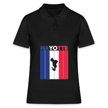 Drapeau et frontière nationale de Mayotte - Polo Femme - noir - Devant - Ailine (174cm)
