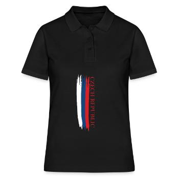 tschechische republik skizzierte Landesfarben - Frauen Polo Shirt - Schwarz - Vorne - Ailine (174cm)