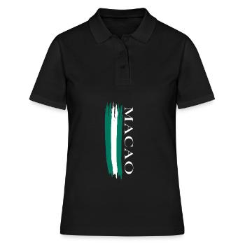 macao skizzierte Landesfarben - Frauen Polo Shirt - Schwarz - Vorne - Ailine (174cm)