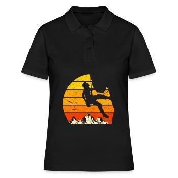 Sport Klettern Klettern Klettern Klettern Felsen - Frauen Polo Shirt - Schwarz - Vorne - Ailine (174cm)