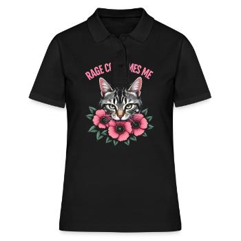 Rage Consumes Me Funny Catflower - Women's Polo Shirt - black - Front - Ailine (174cm)