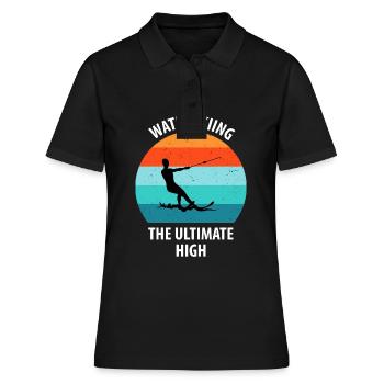 Ski nautique, ski nautique, skieurs nautiques - Polo Femme - noir - Devant - Ailine (174cm)
