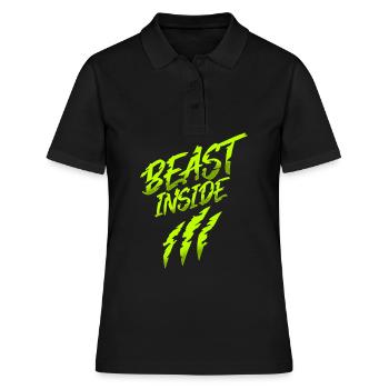 BEAST INSIDE - Frauen Polo Shirt - Schwarz - Vorne - Ailine (174cm)
