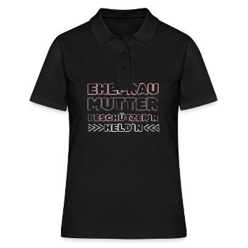 Wife Mother Protector Heroine Wife Wife - Women's Polo Shirt - black - Front - Ailine (174cm)