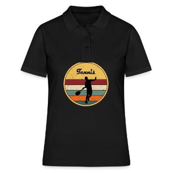 Joueur de tennis cadeau vintage - Polo Femme - noir - Devant - Ailine (174cm)