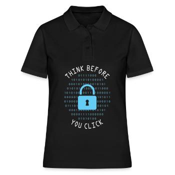 Denke nach bevor du klickst - Sicherheit im Netz - Frauen Polo Shirt - Schwarz - Vorne - Ailine (174cm)