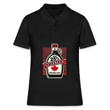 Maintenant 25 % plus sucré – Humour des douanes canadiennes - Polo Femme - noir - Devant - Ailine (174cm)