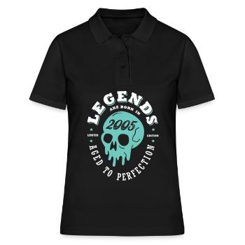 2005 anniversaire skull 18 ans anniversaire - Polo Femme - noir - Devant - Ailine (174cm)