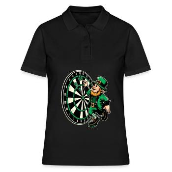 Fléchettes jouant du lutin (lutin irlandais) - Polo Femme - noir - Devant - Ailine (174cm)