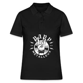 Papy Métalleux Métal misic - Polo Femme - noir - Devant - Ailine (174cm)