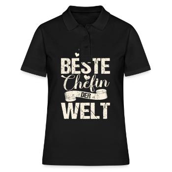 Chefin Beste Welt Verabschiedung Geschenk Spruch - Frauen Polo Shirt - Schwarz - Vorne - Ailine (174cm)
