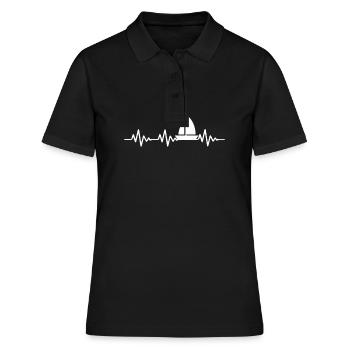 Segelboot Heartbeat Segelboot - Frauen Polo Shirt - Schwarz - Vorne - Ailine (174cm)
