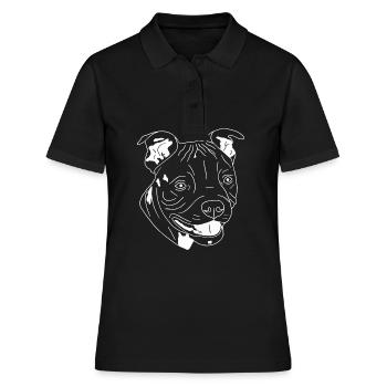 Staffordshire Bullterrier - Frauen Polo Shirt - Schwarz - Vorne - Ailine (174cm)