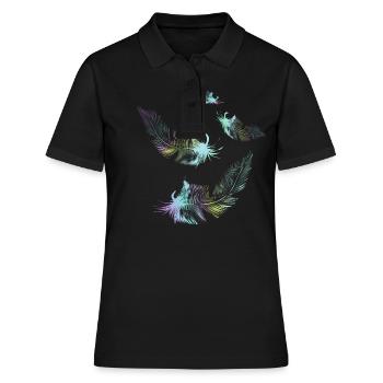 rainbow feathers - Women's Polo Shirt - black - Front - Ailine (174cm)