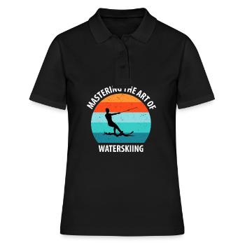 Ski nautique, ski nautique, skieurs nautiques - Polo Femme - noir - Devant - Ailine (174cm)
