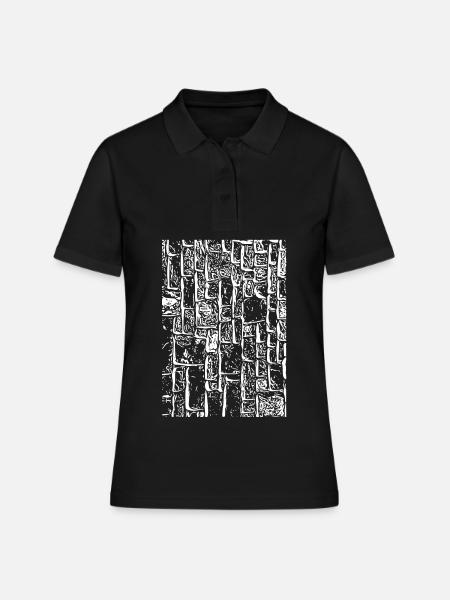 Monochrom Mauertextur Mosaic - Frauen Polo Shirt - Schwarz