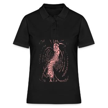 Spirale der Bytes: Meditationsfigur - Frauen Polo Shirt - Schwarz - Vorne - Ailine (174cm)
