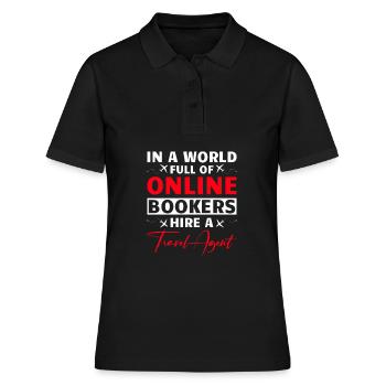 Urlaubsplaner Reisebüro Reisebüro - Frauen Polo Shirt - Schwarz - Vorne - Ailine (174cm)