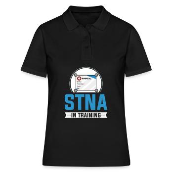 STNA Staatlich geprüfte Pflegeassistentin - Frauen Polo Shirt - Schwarz - Vorne - Ailine (174cm)