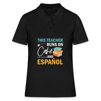 Professeur d’espagnol Maestra Professeur bilingue - Polo Femme - noir - Devant - Ailine (174cm)