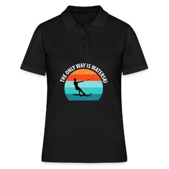 Ski nautique, ski nautique, skieurs nautiques - Polo Femme - noir - Devant - Ailine (174cm)